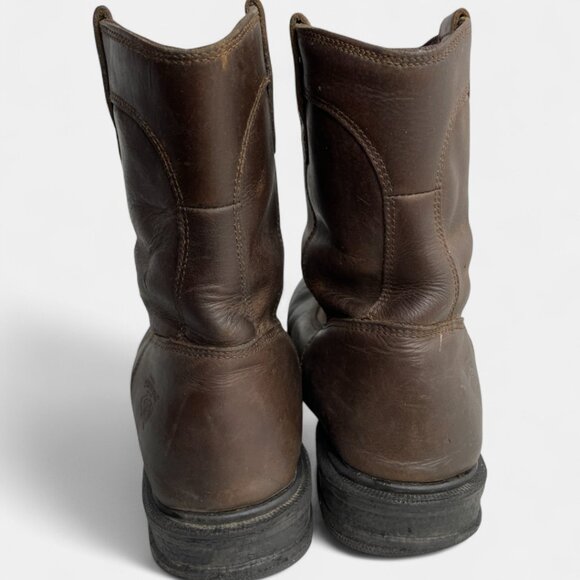 Herman Survivors Men's 10 Leather Steel Toe Waterproof Boots Cowboy Work Biker - Picture 9 of 14